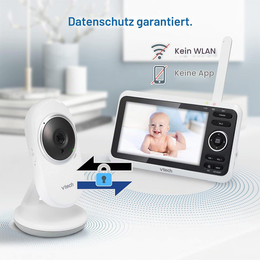 Vtech VM350 Babyphone mit Kamera 5 Zoll Video Baby Monitor, Klarer Sound babyfon mit Kamera LCD-Farb