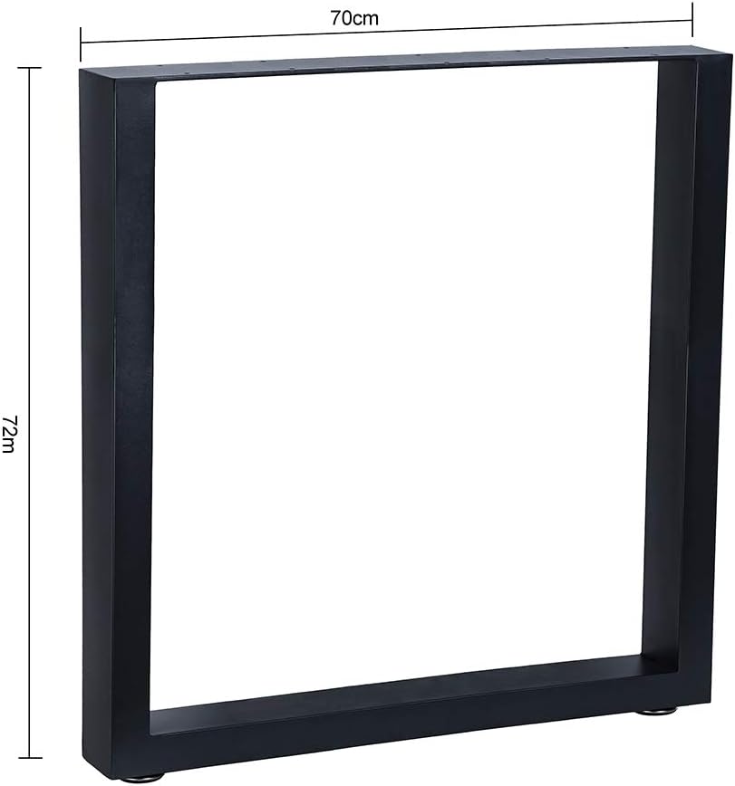 Melko 2er Set Tischbeine aus Stahl 70 x 72 cm Tischkufen Vierkantrohr Tischuntergestell Industrie Lo