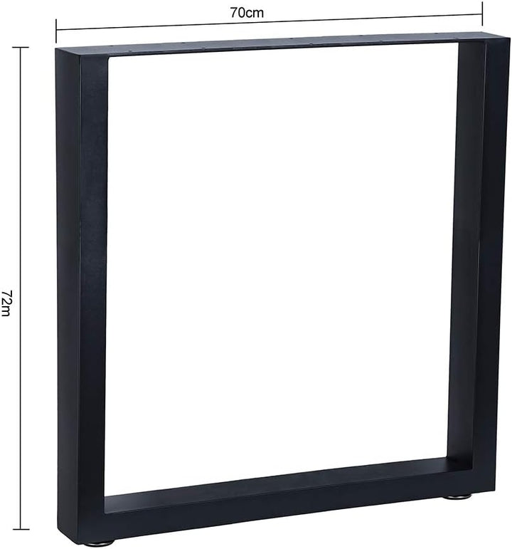 Melko 2er Set Tischbeine aus Stahl 70 x 72 cm Tischkufen Vierkantrohr Tischuntergestell Industrie Lo