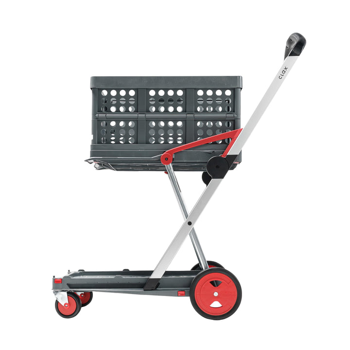 CLAX® Transport-Klappmobil (red Edition) | Plattformwagen | Lager Wagen | Shopping Trolly | inklusiv