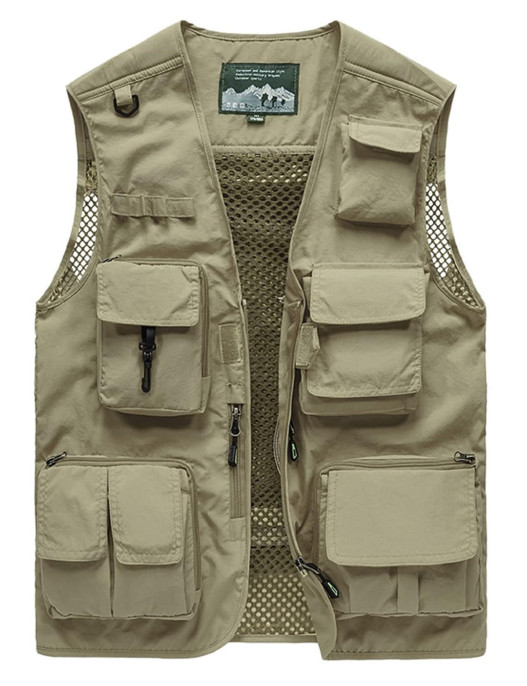 Herren Freizeit Safari Angeln Outdoor Arbeit Weste Jacke Foto Reise Cargo Mesh Weste Multi Taschen K