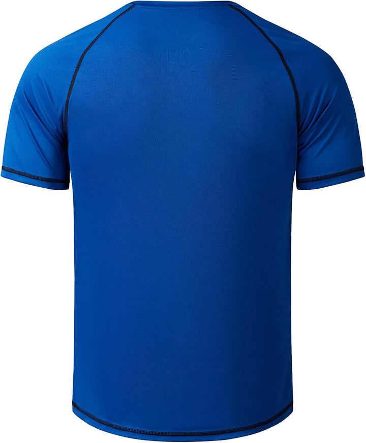 Herren grosse grössen Übergrösse Schwimmshirt Rash Guard Männer Schutz Beach T-Shirt Shortsleeve, Bl