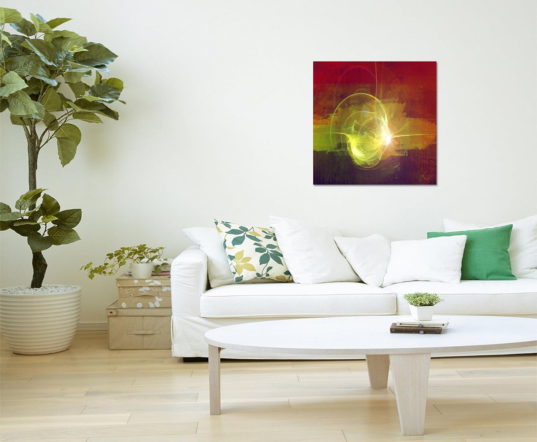 Paul Sinus Art Modernes Wandbild Abstrakt027_60x60cm Abstrakte Kunst Kunstdruck auf Leinwand Zeitlos