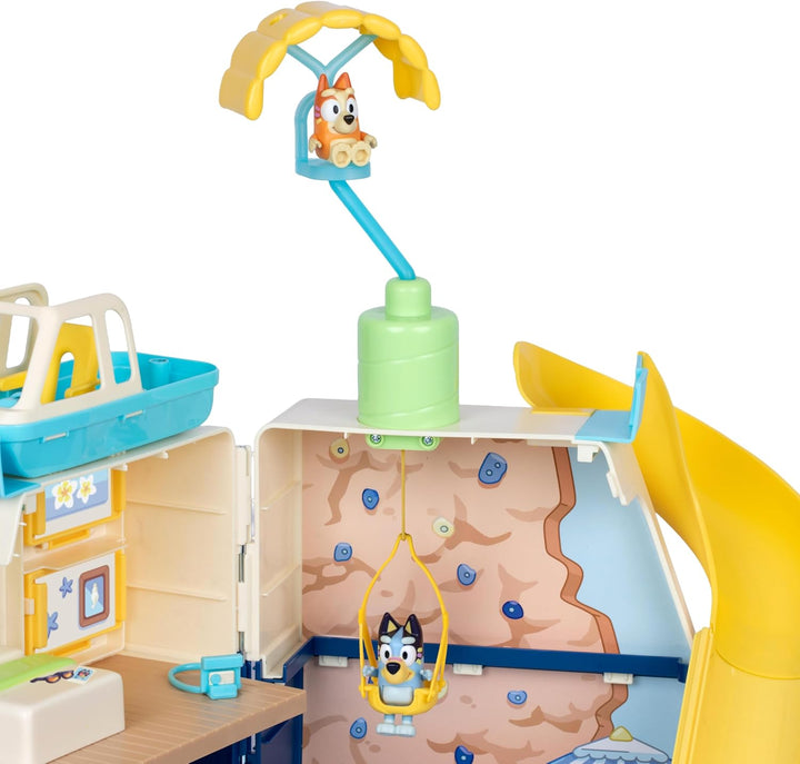 BlueY-Spielset Kreuzfahrtschiff, mit 5 Spielbereichen, Wasserrutsche, Kletterwand, Schnellboot und P