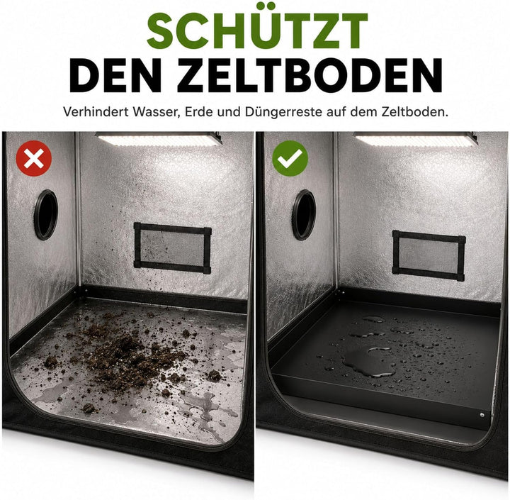 Weedness Secret Jardin Water Tray 60x60 cm für Grow-Box - Plane Folie Auffang Wanne Bewässerung Zube