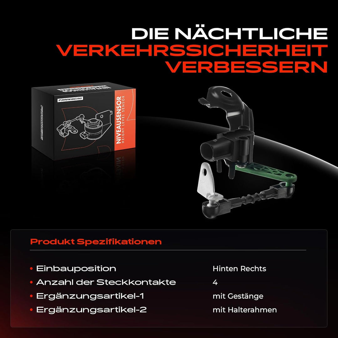 Frankberg Niveausensor mit Gestänge Luftfederung Hinten Rechts für A6 A7 Sportback A8 2009-2018 4H09