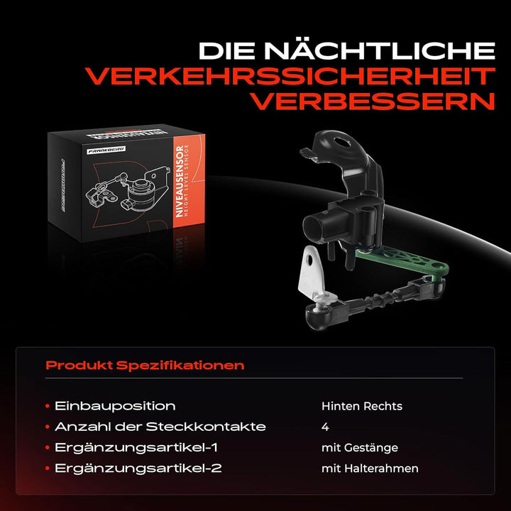 Frankberg Niveausensor mit Gestänge Luftfederung Hinten Rechts für A6 A7 Sportback A8 2009-2018 4H09