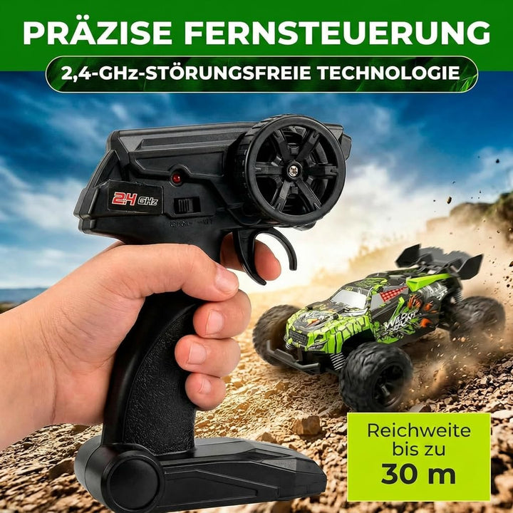 Ferngesteuertes Auto 1:20 – RC Auto Monstertruck mit 2,4 GHz Fernbedienung, bis 20 km/h, Offroad Gel