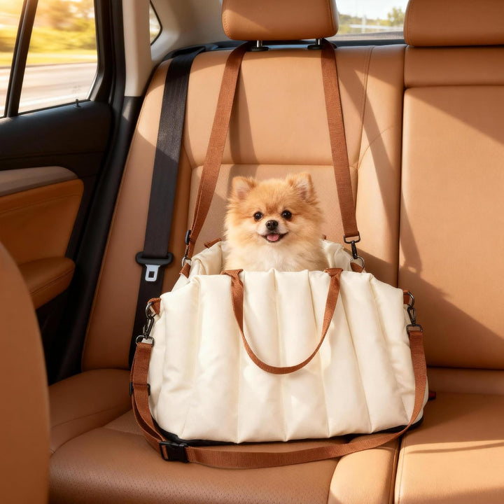 PawHut Hundetasche Hundetragetasche mit Sicherheitsgurt, rutschfestem Boden, Kissen, Hunde Autositz
