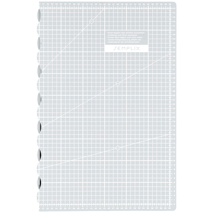 SEMPLIX Schneidematte A2 selbstheilend faltbar 60 x 45 cm (Hellgrau) | Selbstheilende faltbare Schne