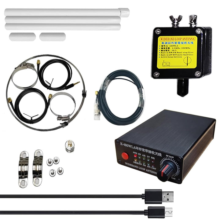 AURSINC K-480WLA Tragbare Kurzwellen-Radio aktive Schlaufenantenne 0,5 MHz–500 MHz Full-Band LW/MW/S