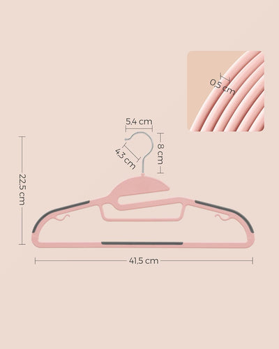 SONGMICS Kleiderbügel Kunststoff, 50er Set, Bügel mit U-förmiger Öffnung, rutschfest, platzsparend,