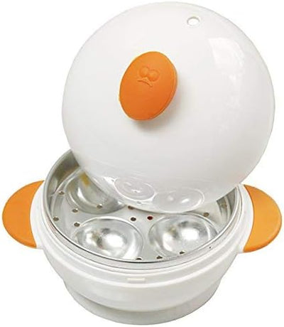 Joie Big Boiley Mikrowellenkessel für 4 Eier, Weiss und Orange, Kunststoff, 17.78x13.34x12.7 cm Mikr