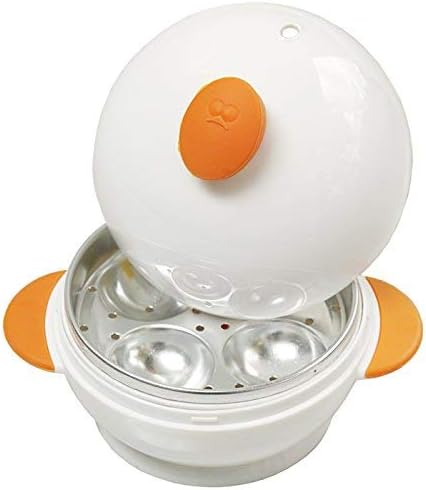 Joie Big Boiley Mikrowellenkessel für 4 Eier, Weiss und Orange, Kunststoff, 17.78x13.34x12.7 cm Mikr