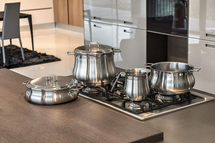 Barazzoni 001002018 Casseruola, Diametro 18 cm, Linea Tummy in Acciaio, 18/10, 18 cm