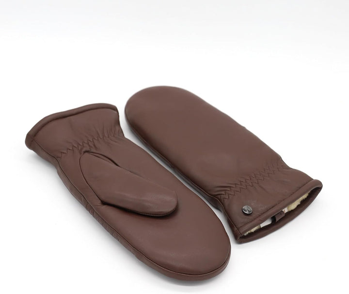 Fäustlinge aus reinem Merino Lammfell und robustem Lammnappa Leder, Touchscreen-fähig, Damen, Lammfe