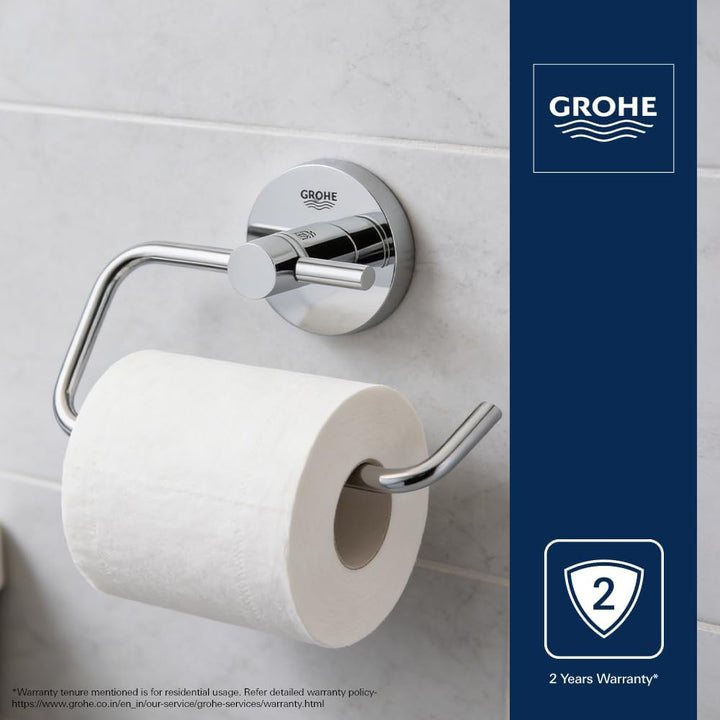 GROHE Essentials - WC-Papierhalter (Material: Metall, verdeckte Befestigung, zum bohren oder kleben)