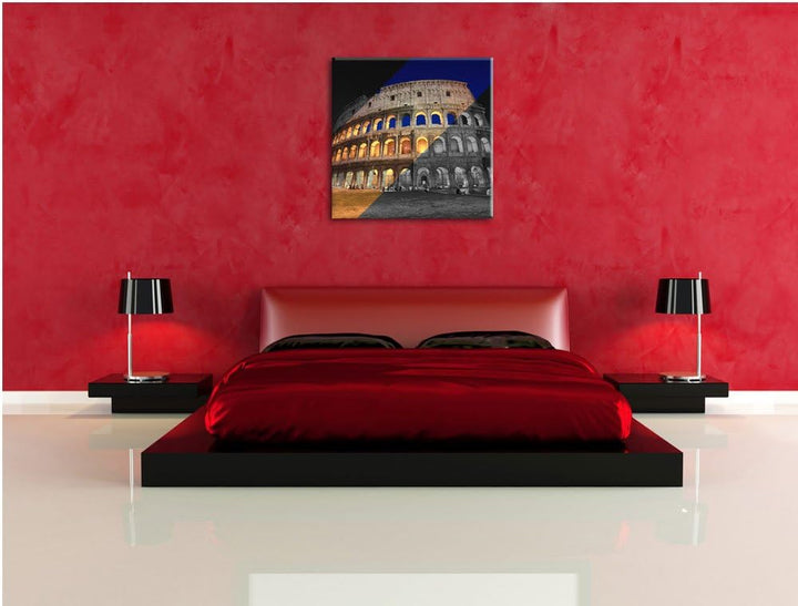 Pixxprint Colosseum in Rom Italien als Leinwandbild/Grösse: 70x70 cm/Wandbild/Kunstdruck/fertig besp