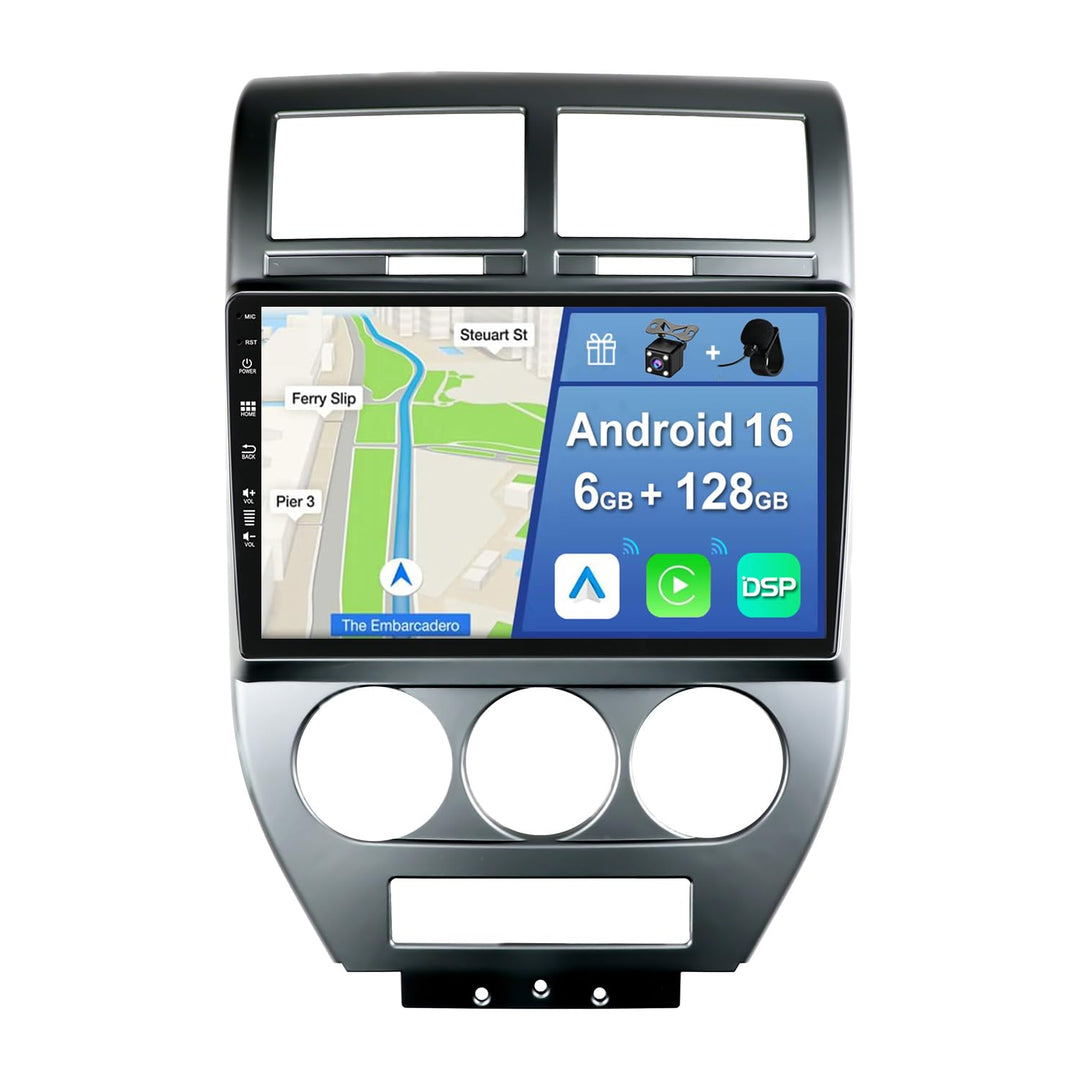 [6GB+128GB] Android 14 Autoradio für Jeep Compass 1 MK (2006-2010)-[Integriertes CarPlay/Android Aut