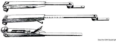 Osculati VA-Stahl Teleskop-Wischarm, verstellbar 325/460 mm