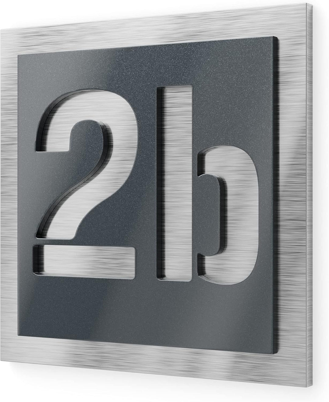 Hausnummer aus V2A Edelstahl 120x120mm - Anthrazit Metallic - Wetterfest Rostfrei Individuell anpass