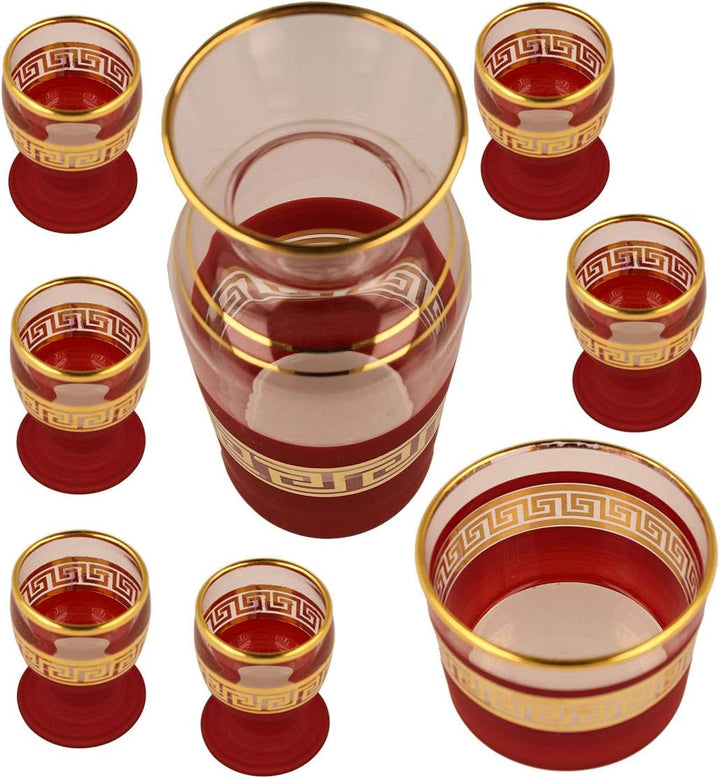 Ilm Verlag Zamzam Set aus Glas mit edlem Design (Bordeauxrot), Bordeauxrot