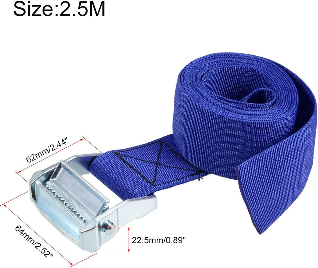 sourcing map Packung mit 1 Nocken Klemmschnalle Zurrgurt 2.5Mx50mm 500Kg Ladekappe Polypropylen für