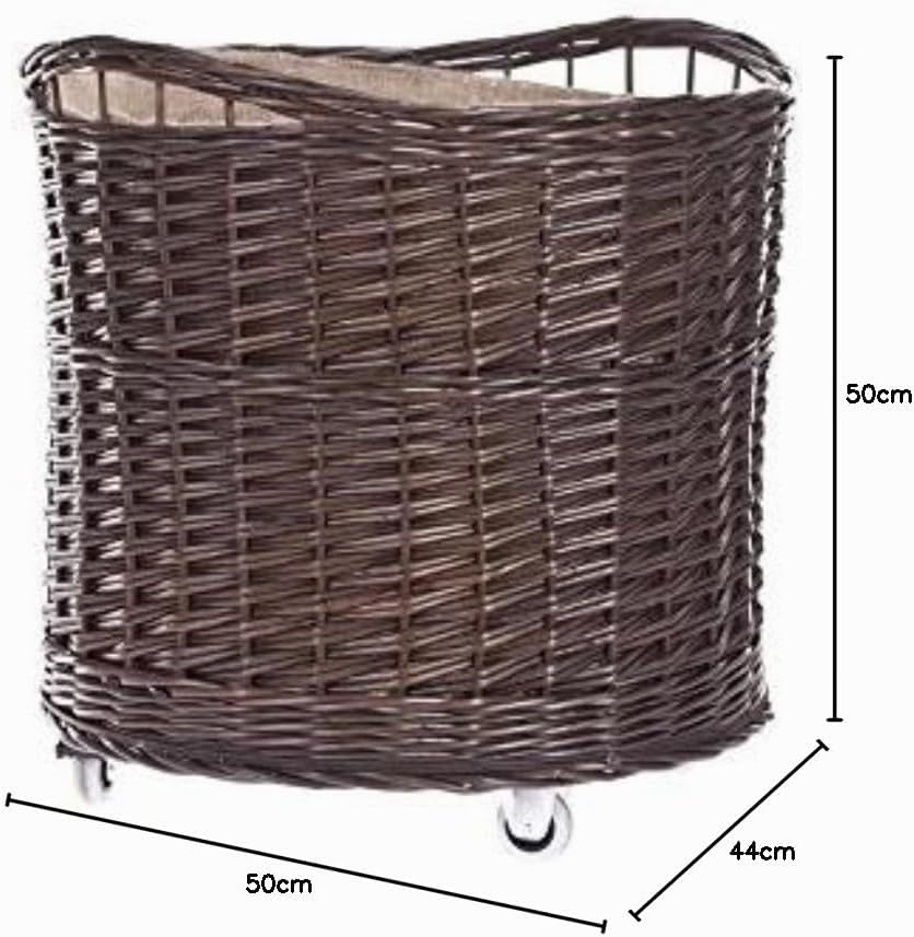 e-wicker24 Alles aus Weide Vollweidener Kaminkorb, rund, Rollkorb aus Weide, Rollkorb für Kaminholz,
