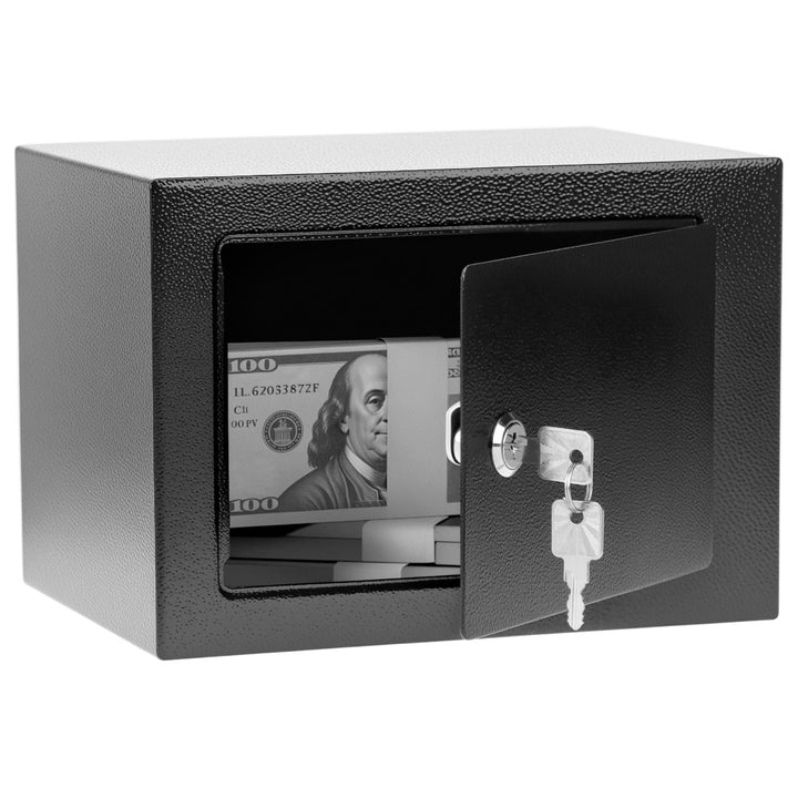 QWORK® Diebstahlsicherer Elektronischer Tresor für Zuhause, Feuerfest & Wasserdicht, mit 2 Schlüssel