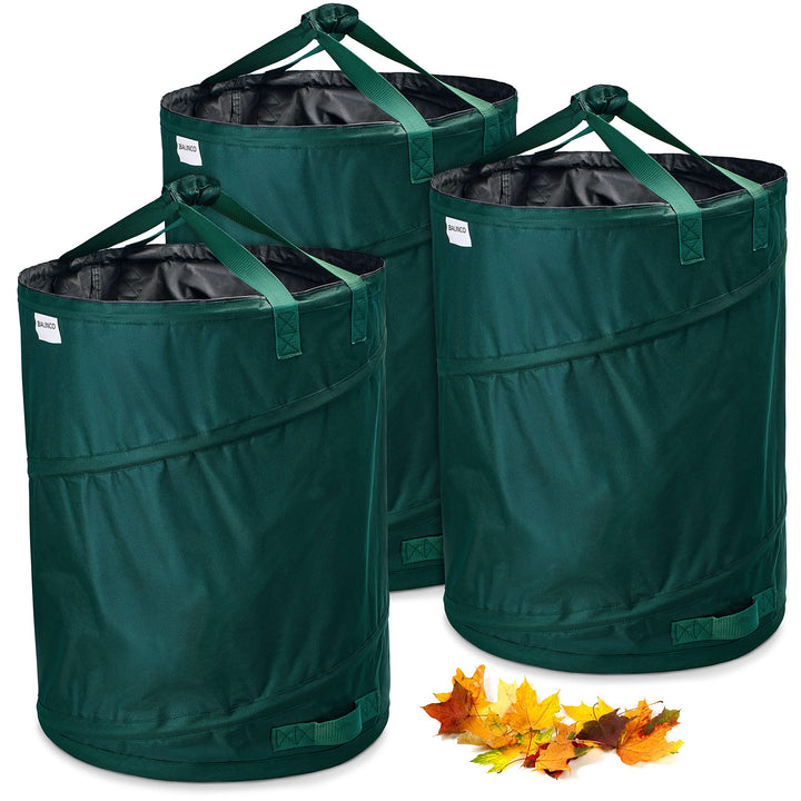 Balinco – Gartenabfallsack Pop-Up 3x170 L – Gartensack Laubsack grün selbstaufstellend & stabil – Gr