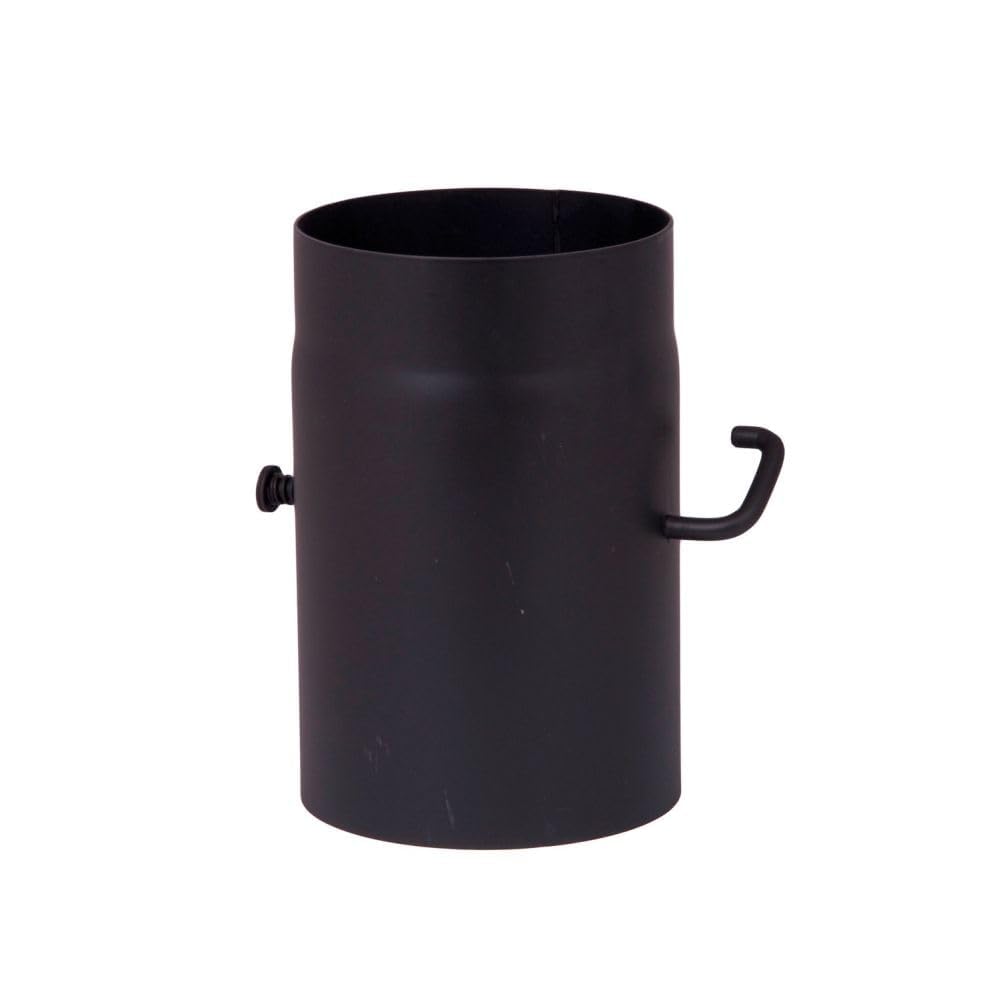 Ofenrohr 25cm mit Drosselklappe Rauchrohr Kaminrohr Stahlrohr Abgasrohr Senotherm Schwarz 2mm Heizun