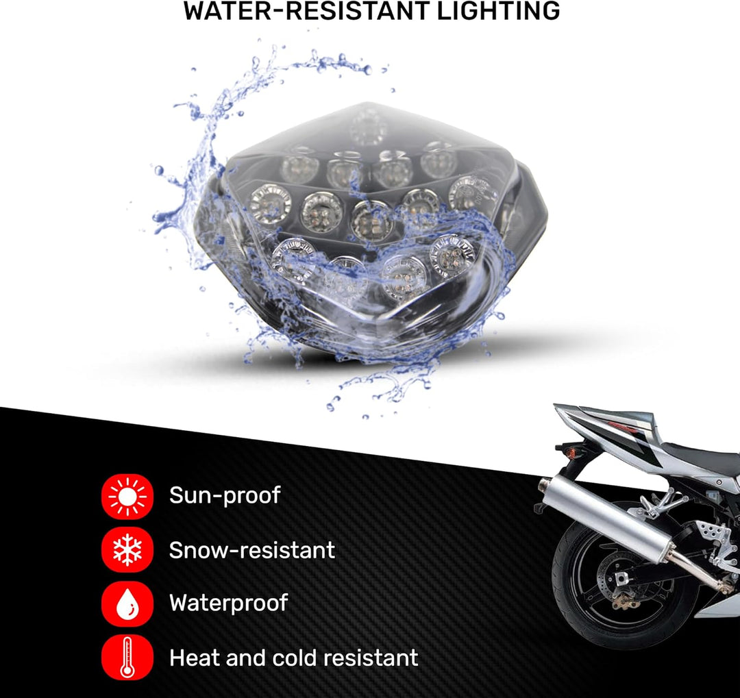avdb-moto LED-Bremslicht mit integriertem Blinker kompatibel mit Suzuki GSXR1000, K3, K4 2003/2004 (