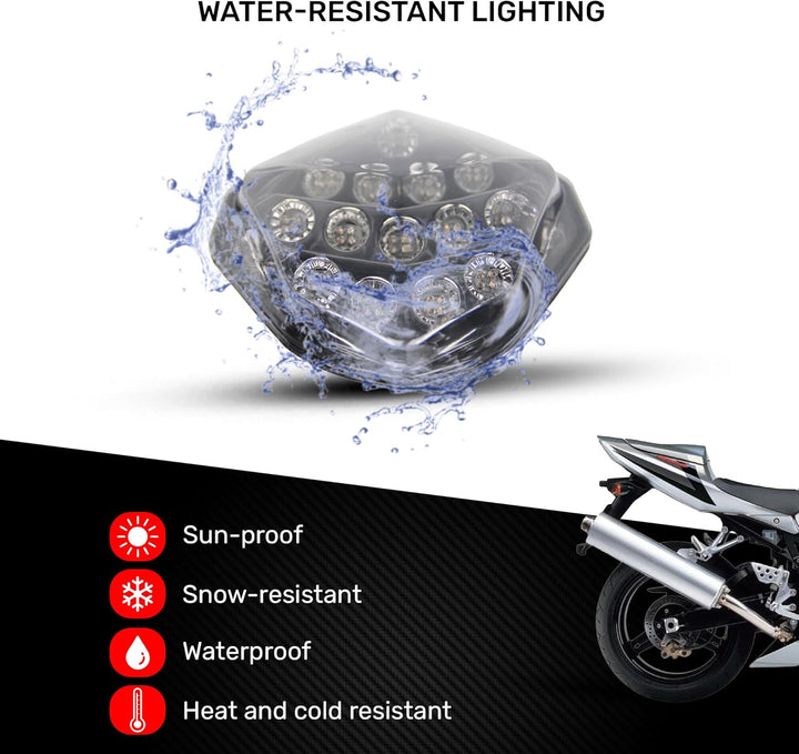 avdb-moto LED-Bremslicht mit integriertem Blinker kompatibel mit Suzuki GSXR1000, K3, K4 2003/2004 (