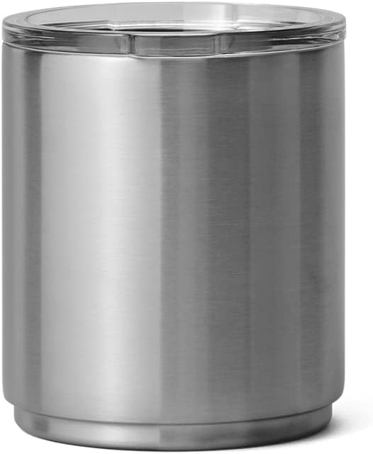 YETI Rambler Lowball, vakuumisolierter Edelstahl-Lowball mit MagSlider-Deckel, Edelstahl, 296 ml, Ed