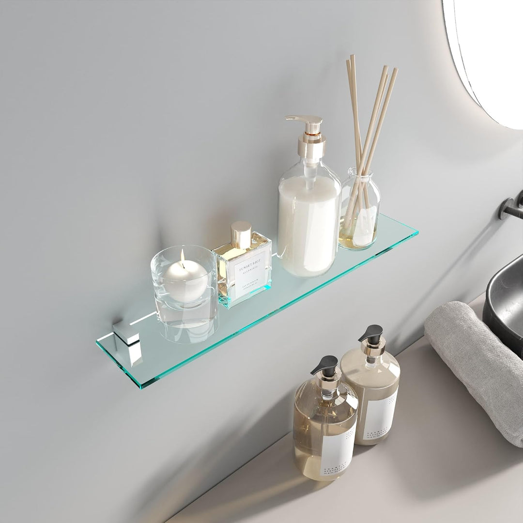 bijon Glasregal Glasablage Wandregal Glas Bad-Regal Glas Badezimmer Regal Badablage Ablageregal - 8m