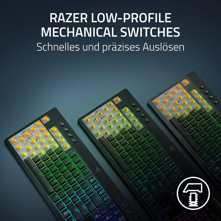 Razer BlackWidow V4 Tenkeyless HyperSpeed Low Profil - Kabellose Hot-Swap-Gaming-Tastatur (HyperSpee