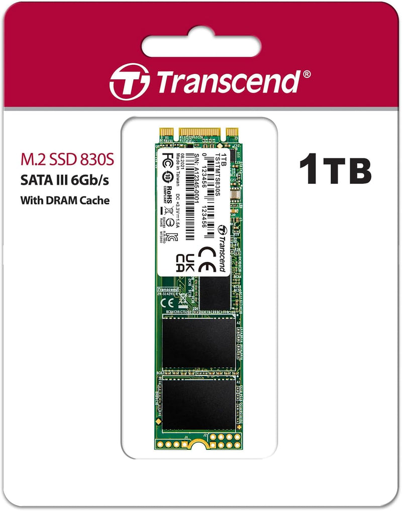 Transcend 1TB SATA III 6GB/S MTS830S 80 mm m.2 SSD 830S SSD TS1TMTS830S 1TB 80 mm, 1TB 80 mm