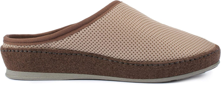 Aerosoft Klett-Pantolette 6032-4P Damen Herren Hausschuh Weite G-H rutschhemmend 37 EU Taupe, 37 EU
