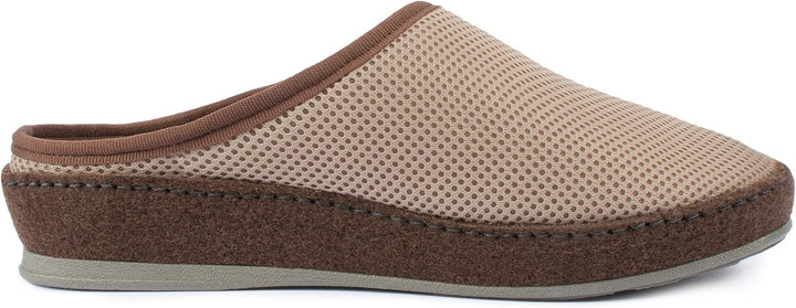 Aerosoft Klett-Pantolette 6032-4P Damen Herren Hausschuh Weite G-H rutschhemmend 36 EU Taupe, 36 EU
