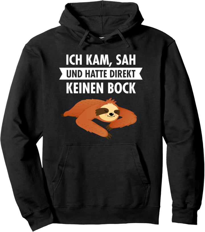 Ich Kam, Sah Und Hatte Direkt Keinen Bock - Faultier Schule Pullover Hoodie