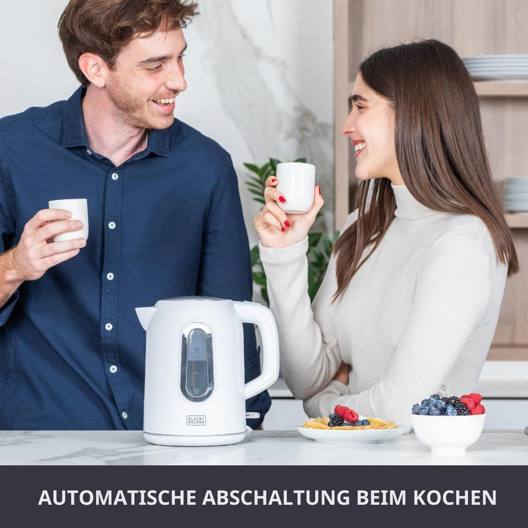 BLACK+DECKER BXKE2204E - Wasserkocher, 1,7 l, 2200 W, 360°-Sockel, leicht, Abschaltautomatik bei koc