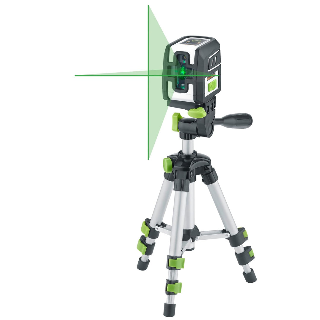 Laserliner Kreuz-Linienlaser, SmartCross-Laser GX Work Set, Grüner Laser mit 45 cm Stativ, für Innen