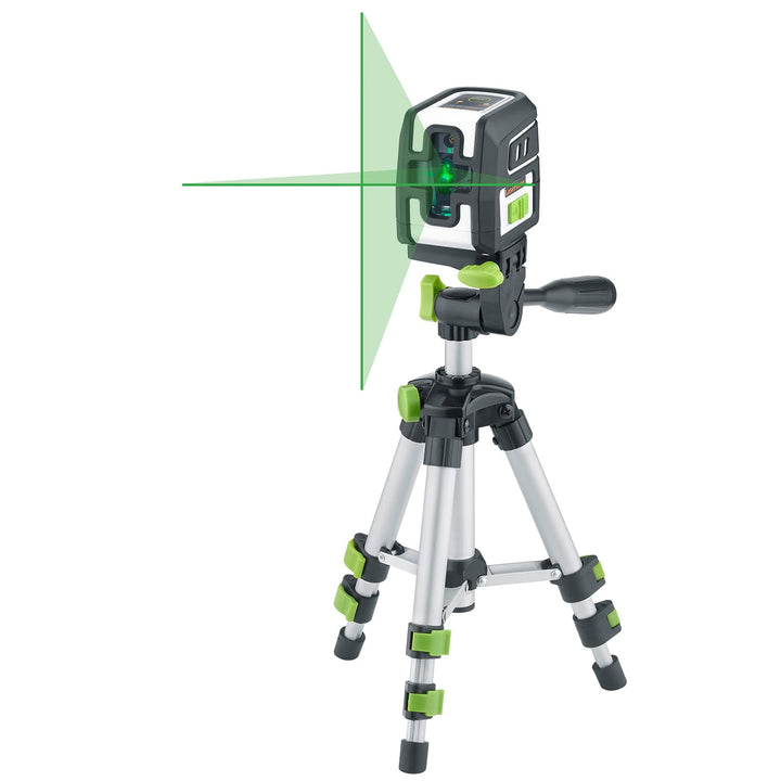 Laserliner Kreuz-Linienlaser, SmartCross-Laser GX Work Set, Grüner Laser mit 45 cm Stativ, für Innen