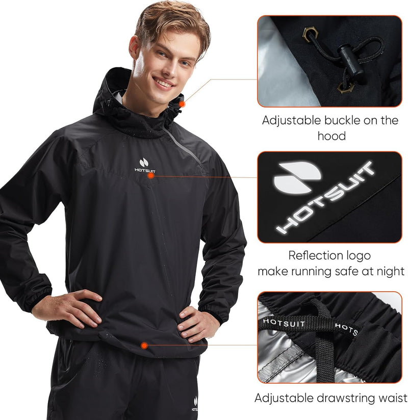 HOTSUIT Schwitzanzug für Herren, Sweatshirt, Hose und Jacke, Gewichtsverlust, Sport, Sweatshirt, Sau