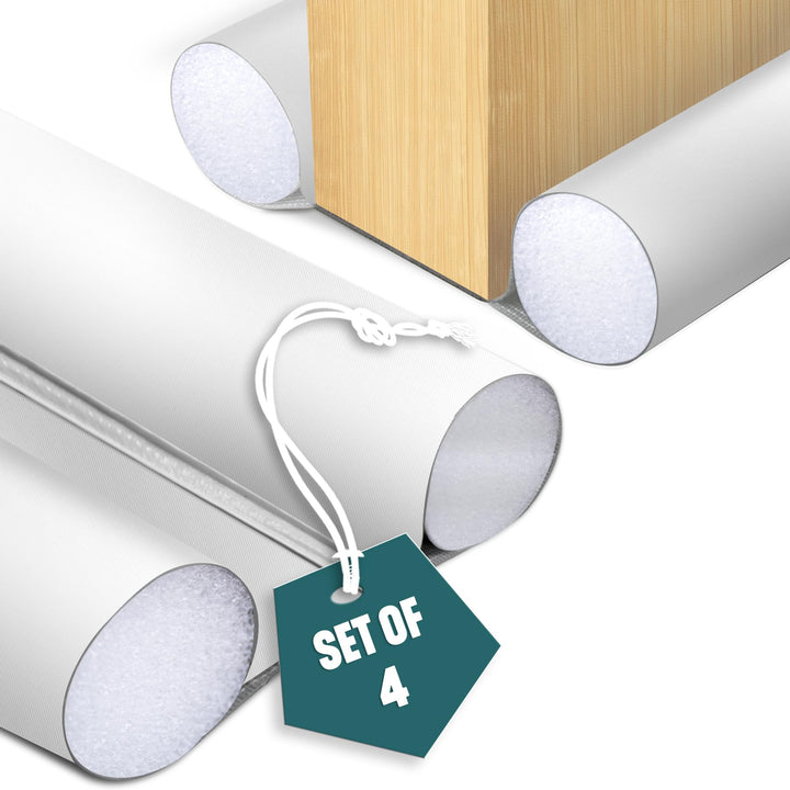 VOUNOT® 4er Set Zugluftstopper für Türen, Türdichtung unten mit Doppeldichtung, zuschneidbare Türbod
