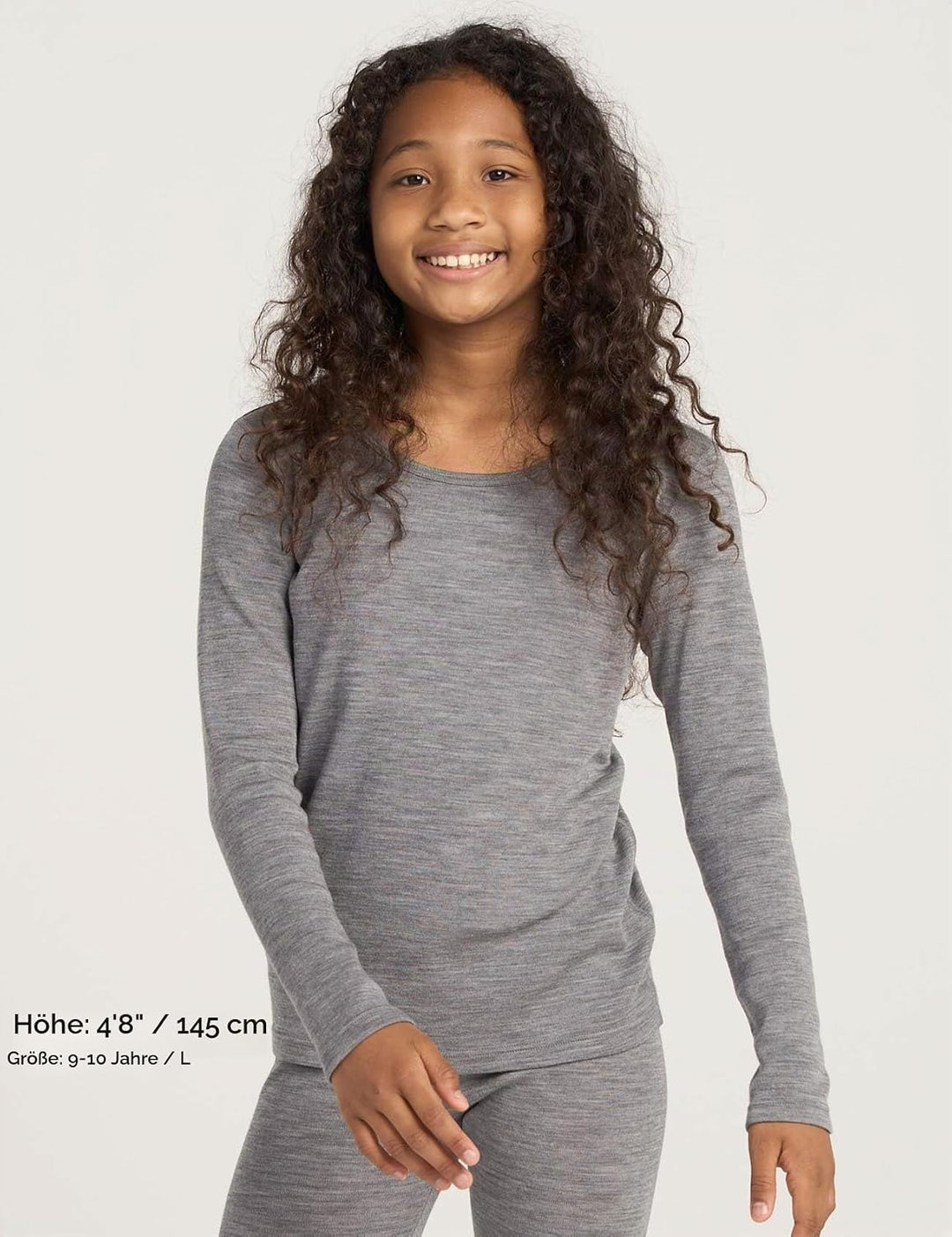 LAPASA Kinder 100% Merinowolle Thermounterhemd Unterhosen, Premium Merino Wolle Warme Thermounterwäs