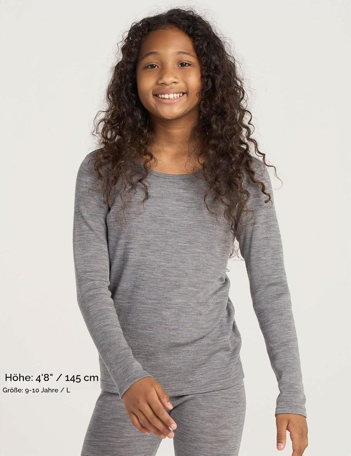 LAPASA Kinder 100% Merinowolle Thermounterhemd Unterhosen, Premium Merino Wolle Warme Thermounterwäs
