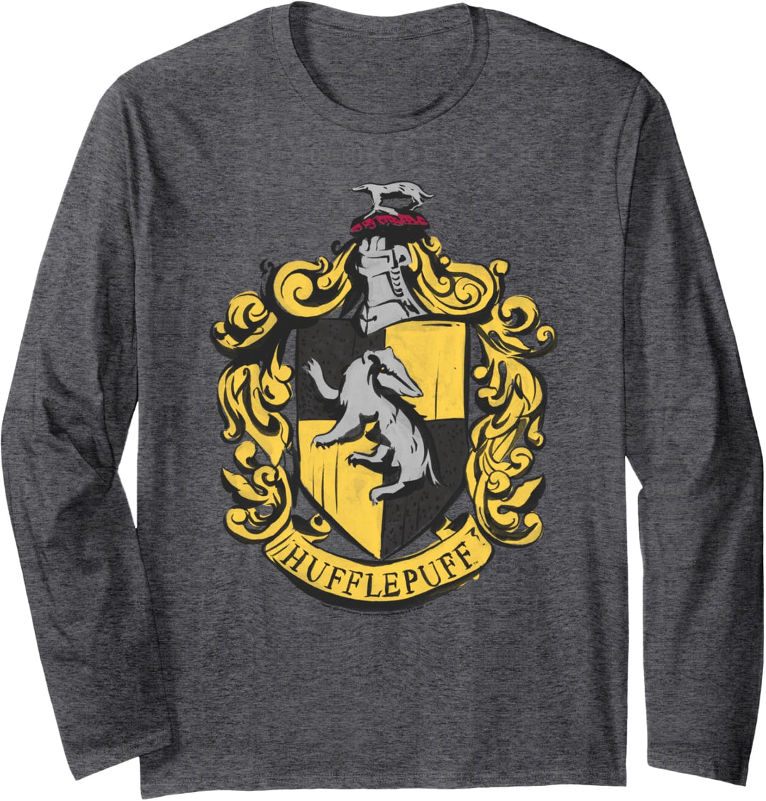Harry Potter Drawn Hufflepuff Crest Langarmshirt