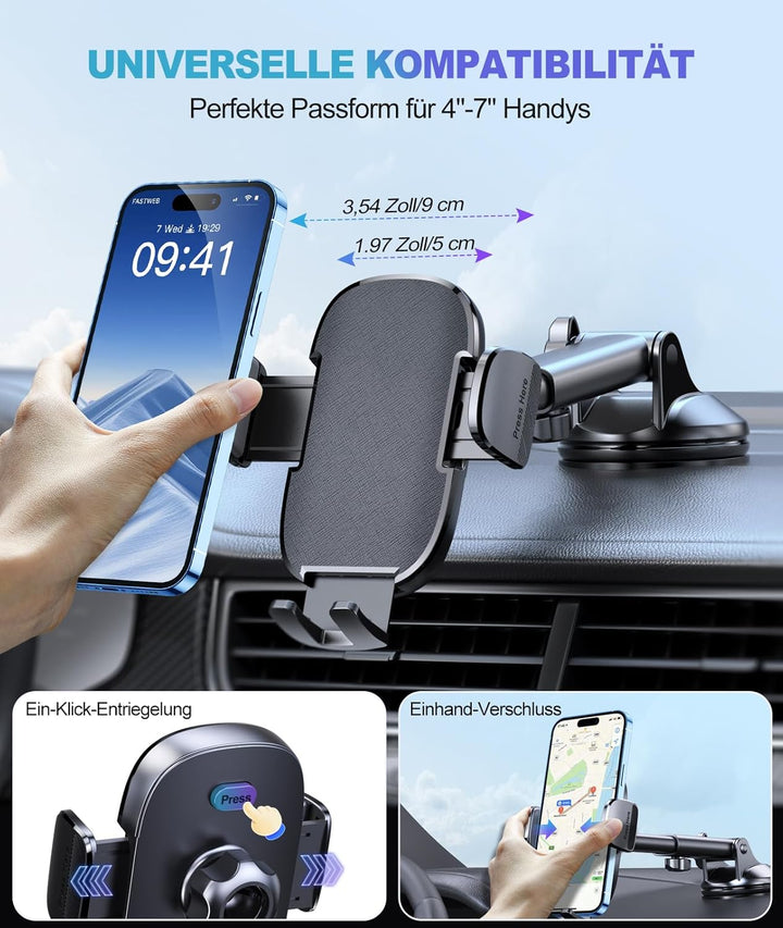 Handyhalterung Auto, [Hervorragender Halt] 360° Drehbarer Handy Halterung Auto, Ultrastarke Klebrige