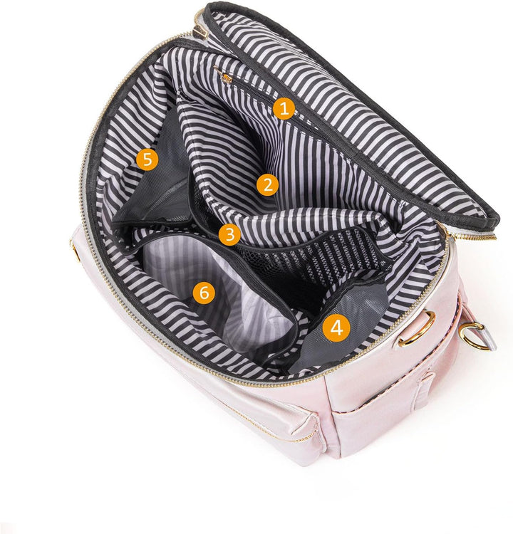 Minsong Diaper Bag Backpack, Fashion Leather Mommy Backpacks, Travel Baby Diaper Bags with in Bag Or